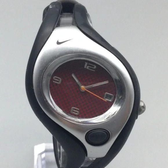 Nike | Accessories | Vtg Nike Triax Watch Men 4mm Black Red Dial